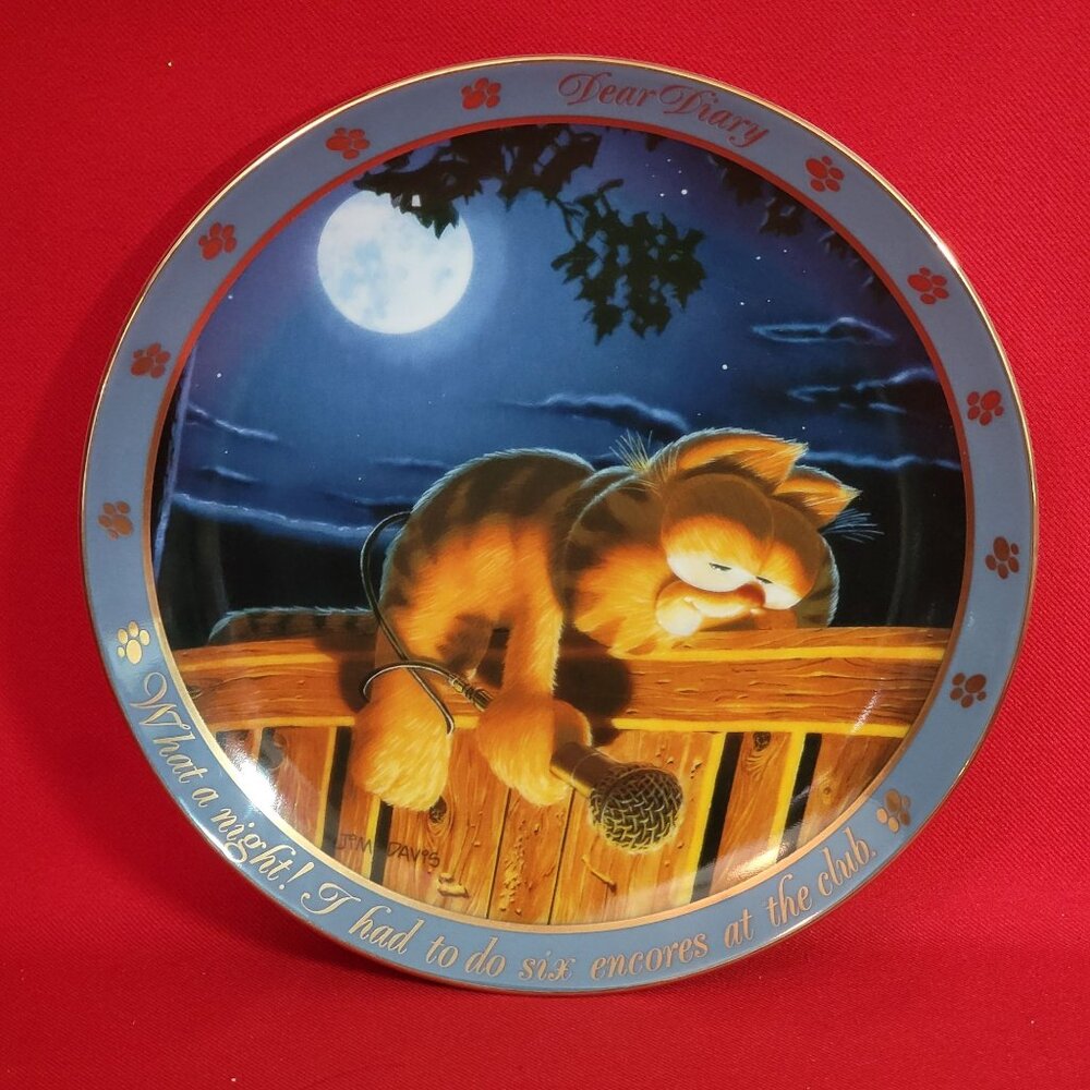 Garfield Collector Plate Dear Diary Series What A Night 1990